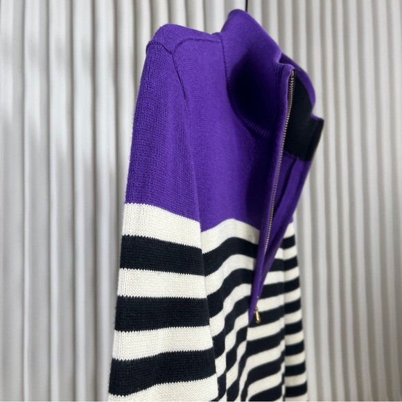 Ralph Lauren Purple and Black Striped Women’s Sweater - Picture 12 of 14